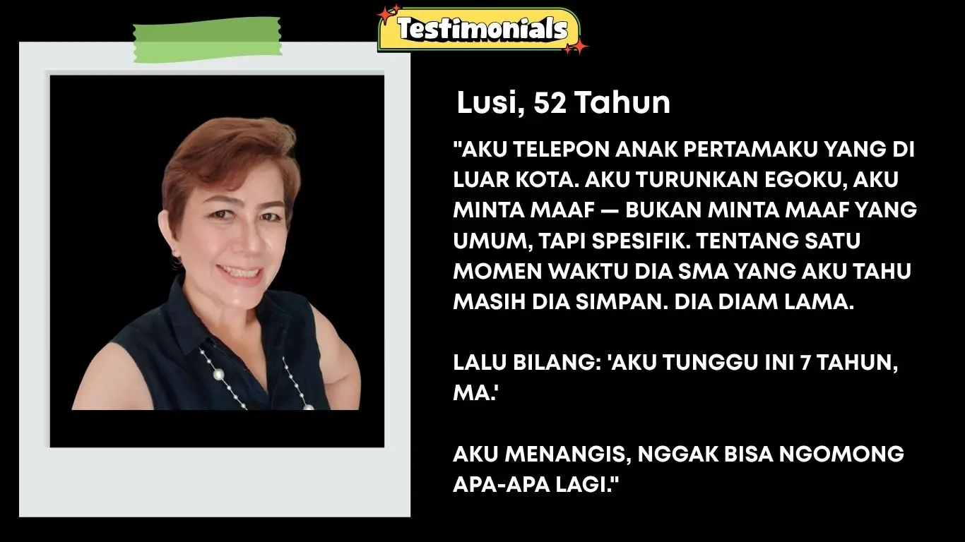 Testimoni peserta PDPA tentang memulai repair dengan anak
