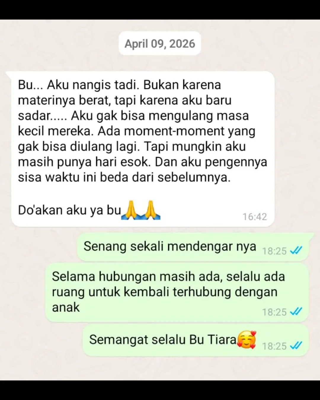 Pesan peserta PDPA tentang keinginan membangun relasi yang berbeda